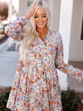 Viella - Floral Long-Sleeved Mini Dress